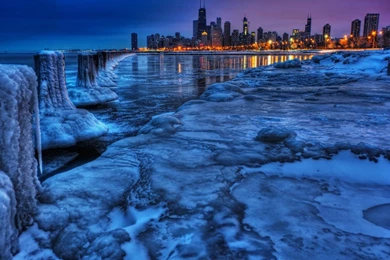 Chicago Cityscapes Nightlights Wallpapers