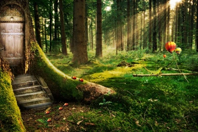 Fantasy Forest Balloons Ballon Magical Wallpapers