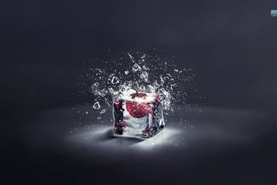 Cherry In Ice Cube Wallpapers   Digital Art Wallpapers