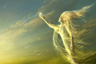 Download Wallpapers 1920x1080 Angel, Light, Field Full HD 1080p HD ...