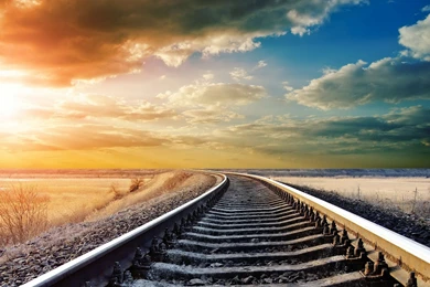2560x1600 Sunrise Railroad Wallpapers