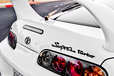 Download Wallpapers 3840x1200 Toyota, Supra, White, Lights, Turbo ...