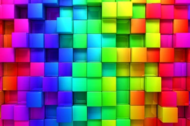 HD Wallpapers Rainbow Color 3D Blocks Graphics