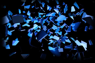 Blue Black Explosions Glow Colors Slices Cube Wallpapers ...