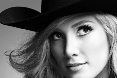 Download Wallpapers 2560x1024 Girl, Face, Hat, Eyes, Black And ...