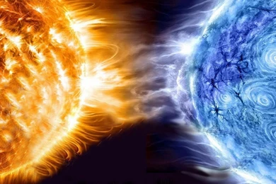 Blue Sun Outer Space White Planets Collision Graphics Wallpapers ...