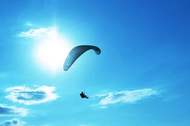 Sports Man Parachute Guy Sky Blue Sun Day Backgrounds Wallpapers ...
