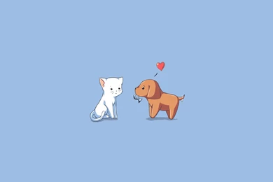 Download Wallpapers 3840x2160 Dog, Cat, Kitten, Puppy, Drawing ...