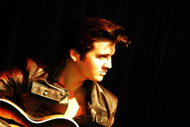 Download Wallpapers 2560x1080 Elvis Presley, Guitar, Bracelet, Look ...