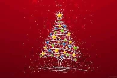 Download 1600x900 Christmas Tree Made Of Stars Wallpapers