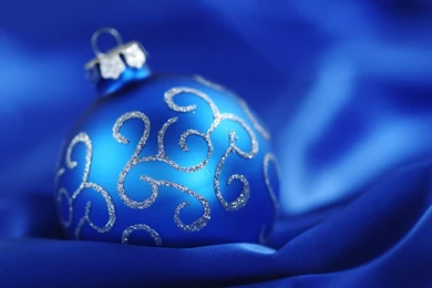 Blue Christmas Ball Blue Backgrounds Wallpapers