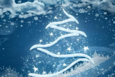 Download 1600x900 Nice Blue Christmas Art Wallpapers