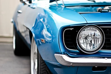 Download 2560x1440 Blue Ford Mustang Front Wallpapers