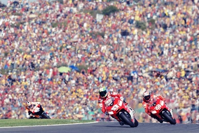 Ducati Racing Motorbikes Race Track Crowd Wallpapers