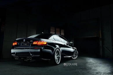 BMW M3 E92 Black Strasse Wheels Tuning Cars Wallpapers