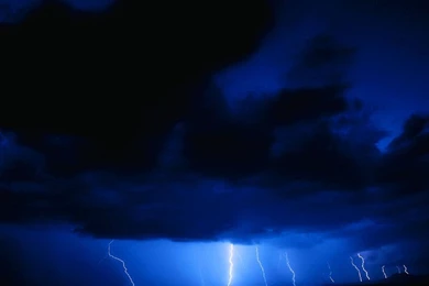 Blue Lightning Clouds   Weather Wallpapers Image Featuring Lightning