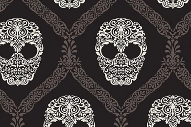Floral Skulls Pattern Black And White Iphone 5 Wallpapers ...