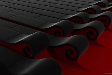 Download 1920x1080 Black And Red Waves Render Wallpapers