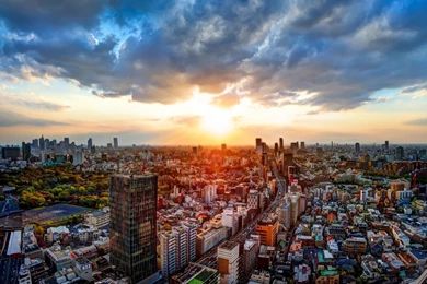 Golden Sunset Above Tokyo Wallpapers World Wallpapers