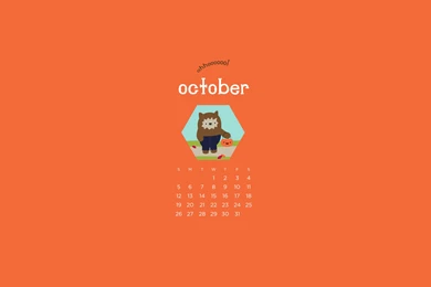 October 2015 Calendar Bear Wallpapers.png