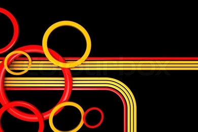 Abstract 3d Illustration Of Colorful Ornament Over Black ...