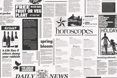 Newspaper Wallpaper, Black And White, Double Roll   Contemporary ...