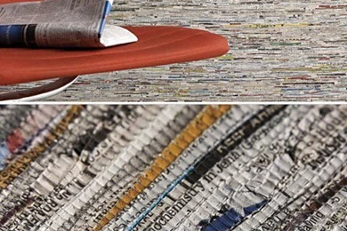 Wallpapers Made From Woven Strips Of Recycled Newspaper