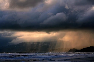 Landscapes Coast Storm Rain Clouds Ocean Sea Resolution HD Desktop ...