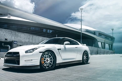 White Car, Nissan Gt R R35, Wheels, Airport, Concept, Hd Wallpapers