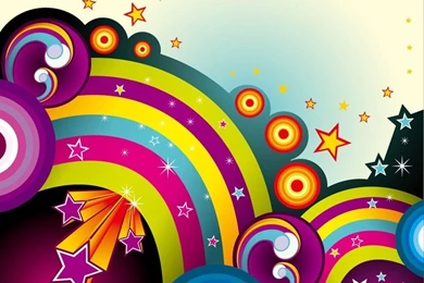 Free Wonderful Colorful Backgrounds Vector Graphic Set