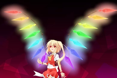 Blondes Touhou Wings Dress Red Eyes Flandre Scarlet Anime Girls ...