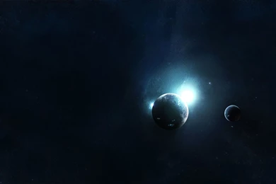 Small Planets In The Blue Light Widescreen Wallpapers