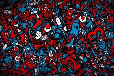 Blue And Red Figurine And Numbers