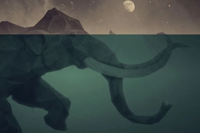 Elephant illust sea swim art 9 wallpaper.jpg