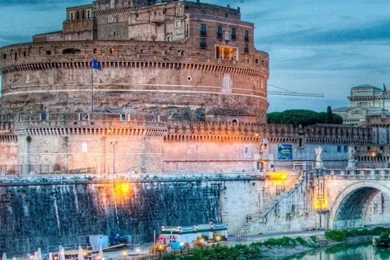 1080x1920 River Bridge Castle Italy Rome Wallpapers HD