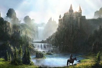 Fantasy Waterfall Castle HD Wallpapers.jpg