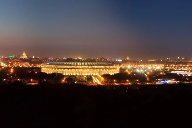 Panorama Of Moscow At Night Wallpapers   (