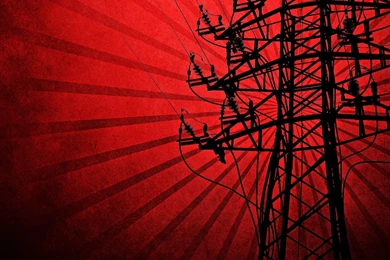 Vector Wallpapers: Red Silhouettes Power Lines Electricity Pole ...