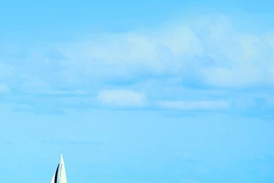 White Sailboat On Blue Ocean Beach Backgrounds   Beach Wallpapers