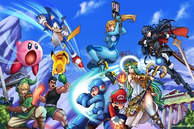 Kirby Link (zelda) Pikachu Samus Aran Sonic Sonic The Hedgehog ...