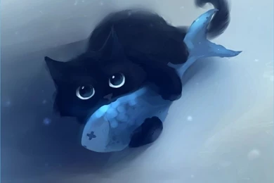 Black Cat With Blue Eyes Anime