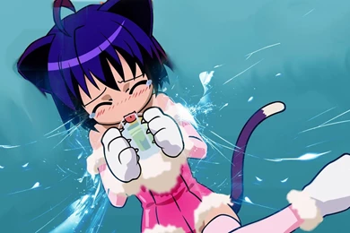 Download Wallpapers 2048x1152 Anime, Girl, Cartoon, Cat, Laughing ...