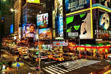 Streets Urban New York City Bus Taxi Musicals Wallpapers ...