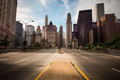 Empty City Street   Wallpaper.