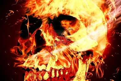 Skull On Fire Wallpapers