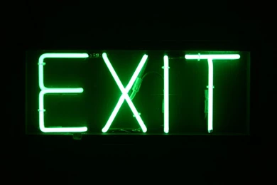 Green Neon Exit Hire Sign 1549x1000px