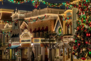 Download Wallpapers 2560x1024 City, Street, Holiday, Christmas ...