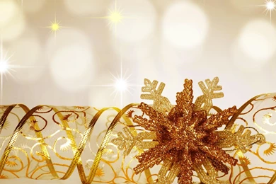 Download Wallpapers Gold Ribbon   Decoration For Christmas (2560 X ...