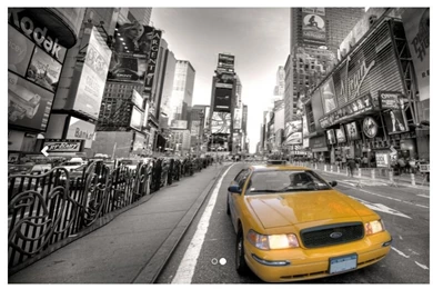 Free Shipping New York Taxi Mural Wallpapers TV Backgrounds Wall ...