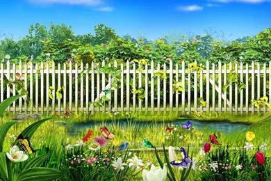 Flower Garden Backgrounds Wallpaper, Size: 1600x1200